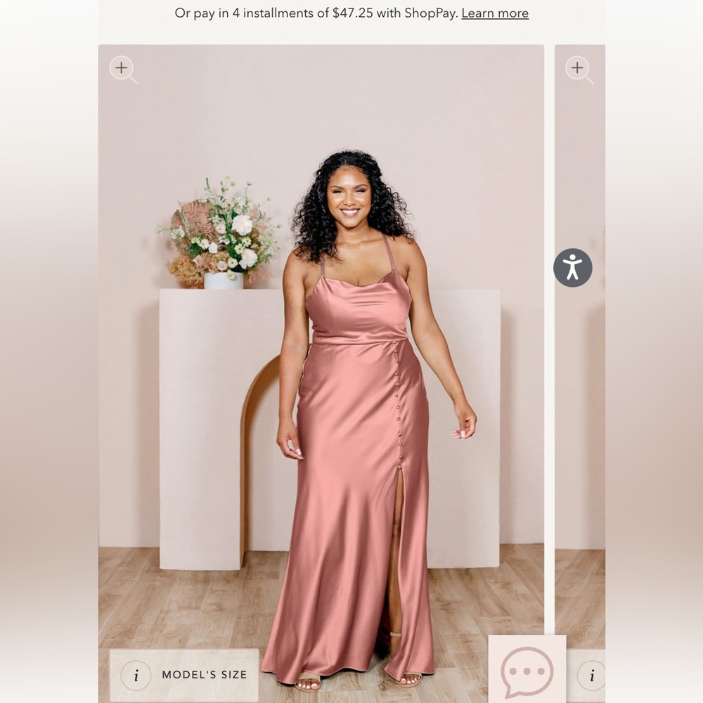 Size 10 Billie bridesmaid dress in dusty rose color